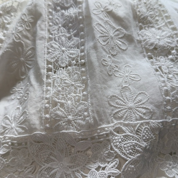 Baltic Born - Soieblu ivory white off the shoulder eyelet lace maxi dress Sz L - Picture 11 of 12